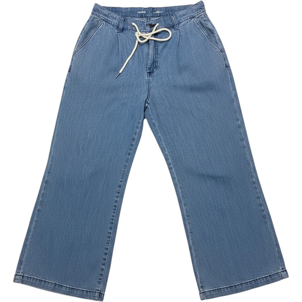 70's Inspired High-Rise Drapey Streetwear Wide Leg Light Wash Women's Size8